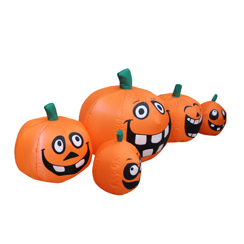 The Holiday Aisle® Halloween Funny Pumpkin Patch Inflatable & Reviews